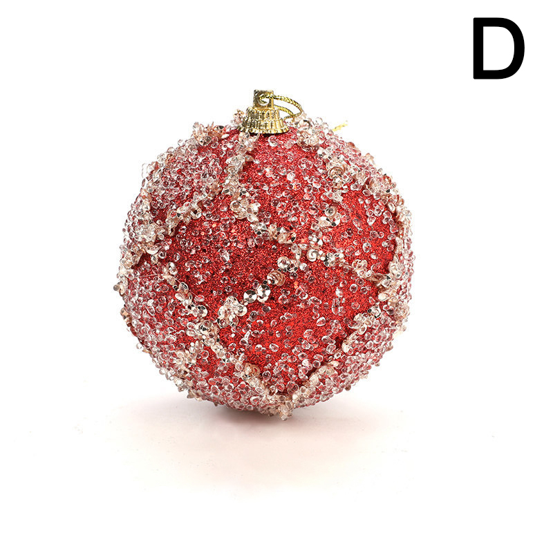 Kerst Oogbal Patroon Kristal Ornamenten - Ronde Glas Hanger 8cm Met Lint