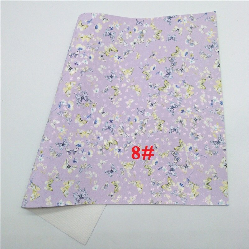 Glitterwishcome 21X29CM A4 Size Vinyl Voor Bogen Gedrukt Vlinder Lederen Fabirc Faux Lederen Lakens Voor Bows, GM3028A: 8