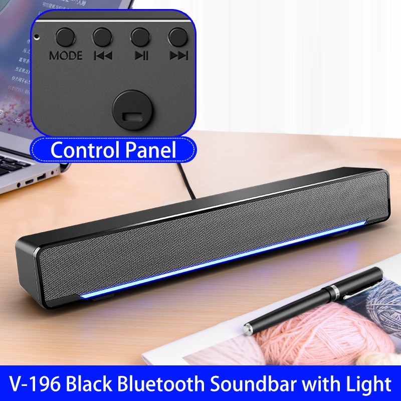 Home Theater Soundbar Desktop Speaker with Bluetooth Microphone USB Jack Dual Loudspeaker Sound Stereo Surround Sound for Home