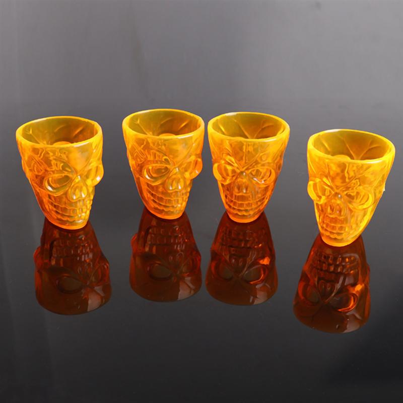 24pcs Orange Skull Pattern Wine Cup Halloween Water Drinks Champagne Toasting Mug Party Supplies For Halloween Festival