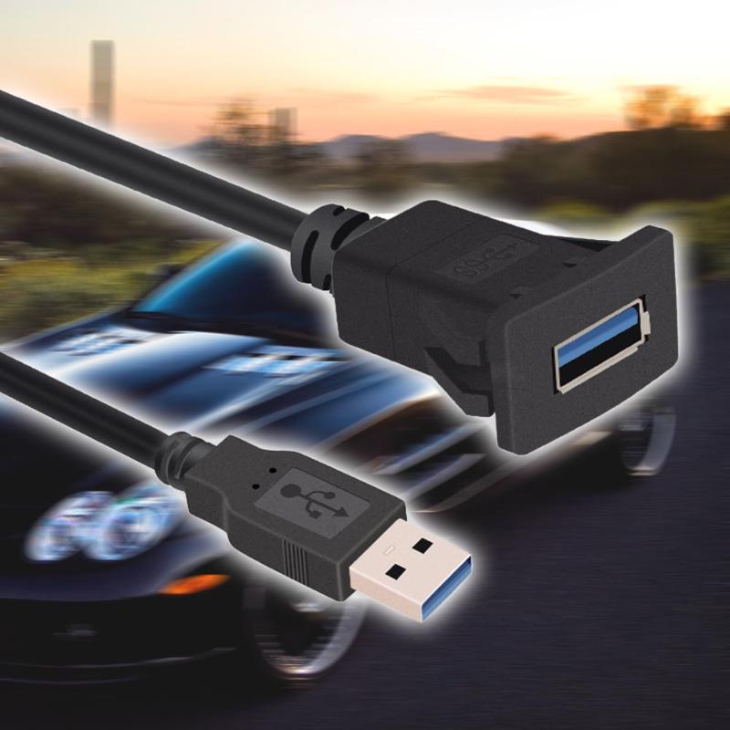 Vodool 1M/3.3ft Enkele Poort Usb 3.0 A Male Naar USB3.0 Een Vrouwelijke M/F Auto Dashboard flush Mount Verlengkabel Voor Auto Vrachtwagen Boot