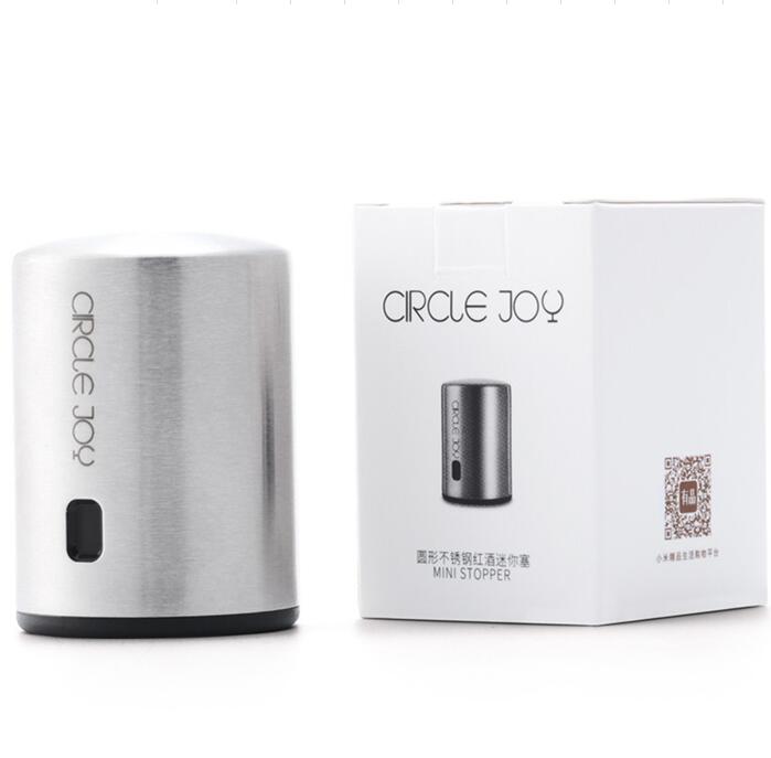 Youpin circle Smart Wine Stopper Stainless Steel Vacuum Memory Wine Stopper Electric Stopper Wine Corks chain brand-Circle Joy: steel Silver