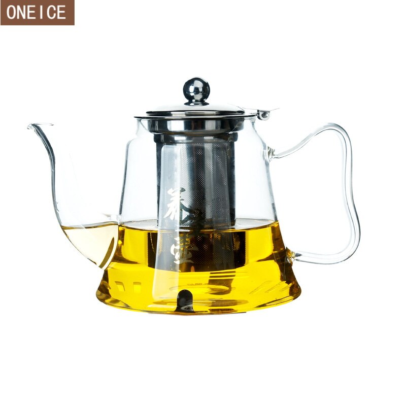 1200ml transparent heat-resistant glass coffee pot Chinese Kung Fu teapot built-in 304 stainless steel tea leak fruit juice jug