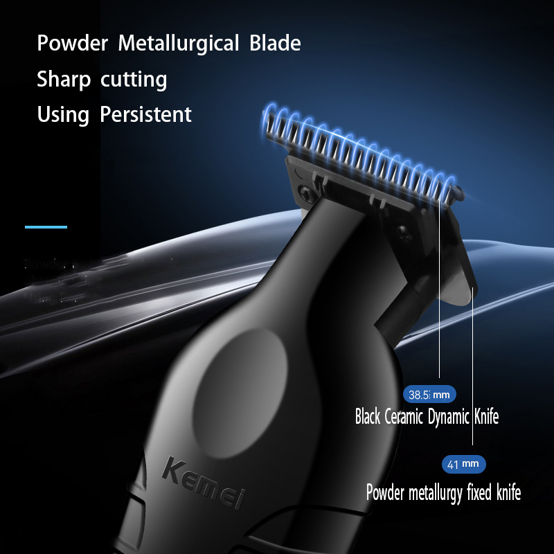 Kemei 2299 Kapper Draadloze Tondeuse 0mm Zero Gapped Carving Clipper Detailer Professionele Elektrische Afwerking Snijmachine