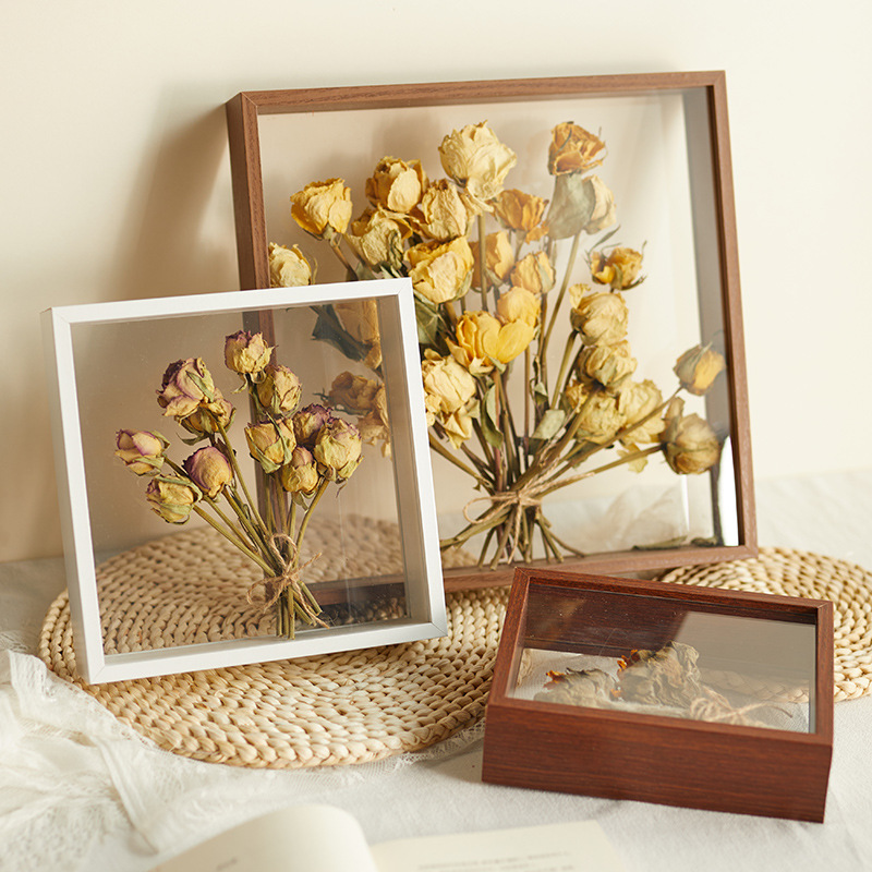 4cm Deep Shadow Box Frames Bouquet Display Flower Case Deep for Crafts 3D Picture Memorabilia Memory Transparent Photo Frame