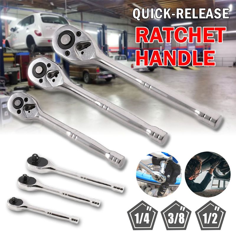 1/2 "1/4" 3/8 "DR CHROME VANADIUM CRV outil de poignée à cliquet à dégagement rapide