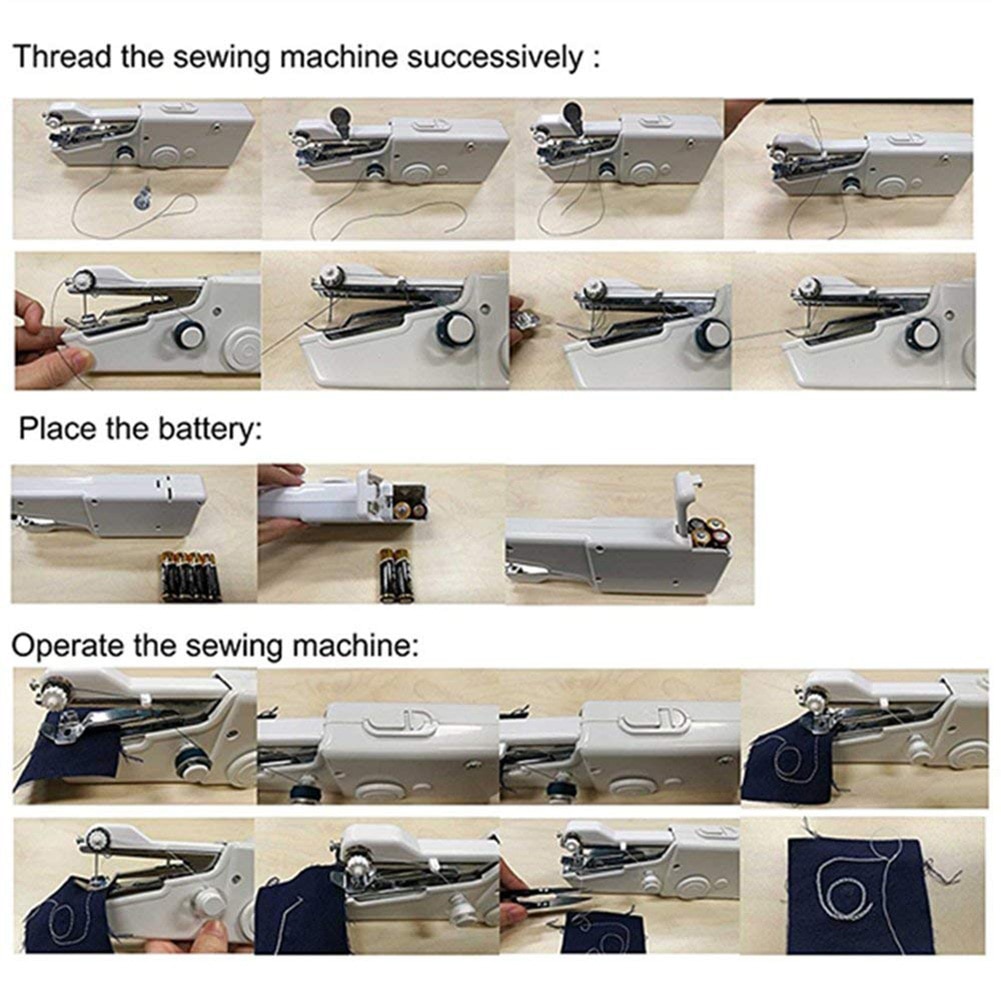 Draagbare Handheld Naaimachines Naaien Handwerken Cordless Kleding Stoffen Elektrische Naaimachine Stitch Set