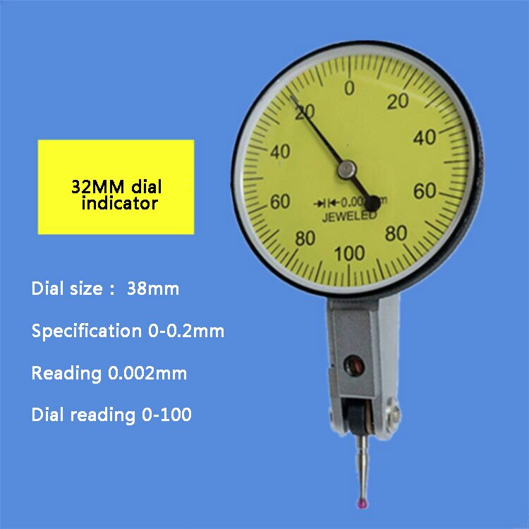 Dial Indicator High Precision 0-0.8mm Dial Indicator Measuring Instrument Dial Indicator Lever Calibration YZ: green