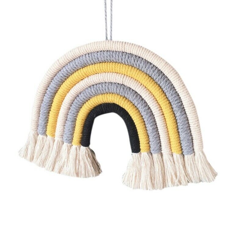 Kleurrijke Regenboog Macrame Tapestry Opknoping Geweven Macrame Tapestry Handgemaakte Woondecoratie Craft Voor Kinderen Room Decor