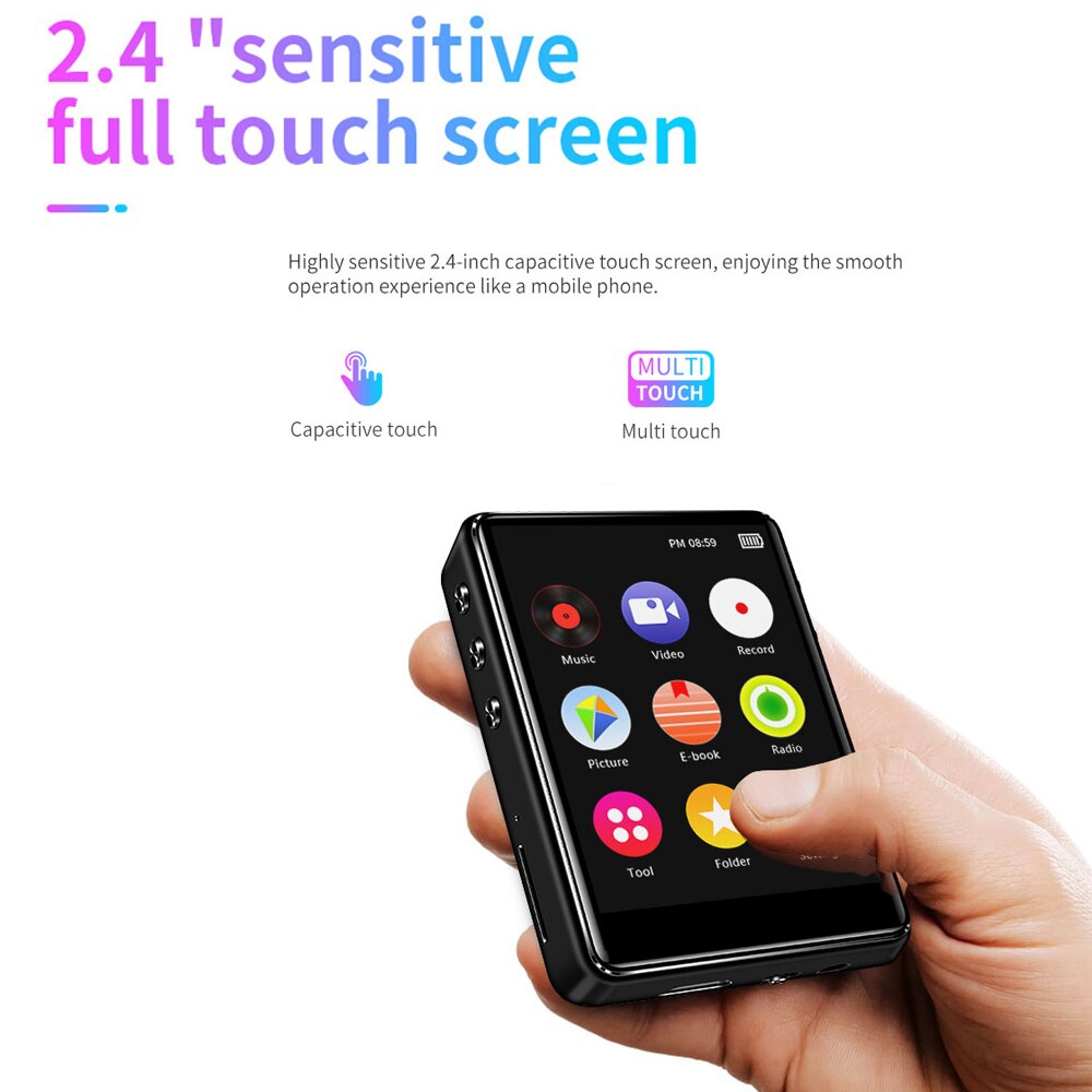 Bluetooth  mp4 -speler 2.4 inch volledig touchscreen fm-radio-opname e-book muziekvideospeler ingebouwde luidspreker voor kinderen