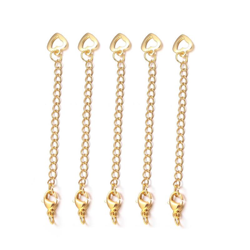 5/10/100pcs/Lot Stainless Steel Extended Extension Tail Chain Lobster Clasps Connector For Bracelet Necklace Jewelry Making: Fluorescent Green
