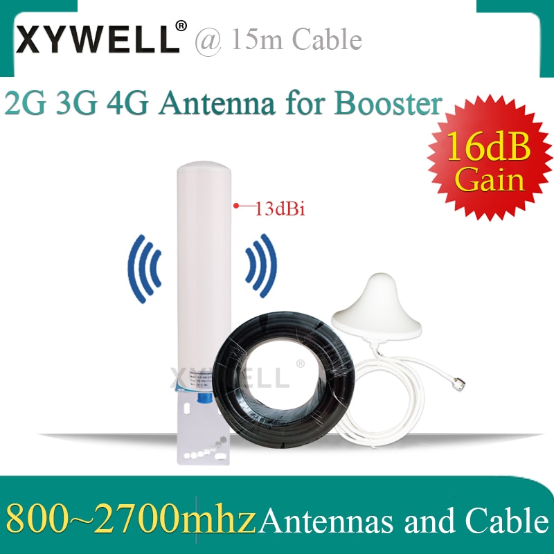 2g 3g 4G Antenna 800-2700mhz Aerial Omnidirectional Antenna Ceiling Antenna 15 meter cable for 2G 3G 4G Mobile Signal Booster