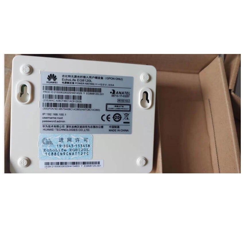 100% nuovo originale HW EG8120L 1GE 1FE 1 porta FTTH GPON ONU modem in fibra Viop TEL GPON ONU Router