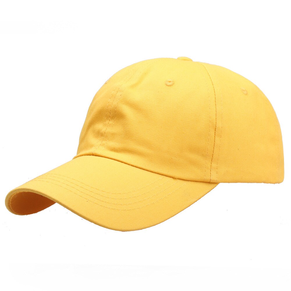 Vrouwen Effen Kleur Baseball Caps Voor Mannen Eenvoudige Zwarte Jongen Verstelbare Outdoor Meisjes Snapback Cap Multicolor Zon Trucker hoed: Yellow