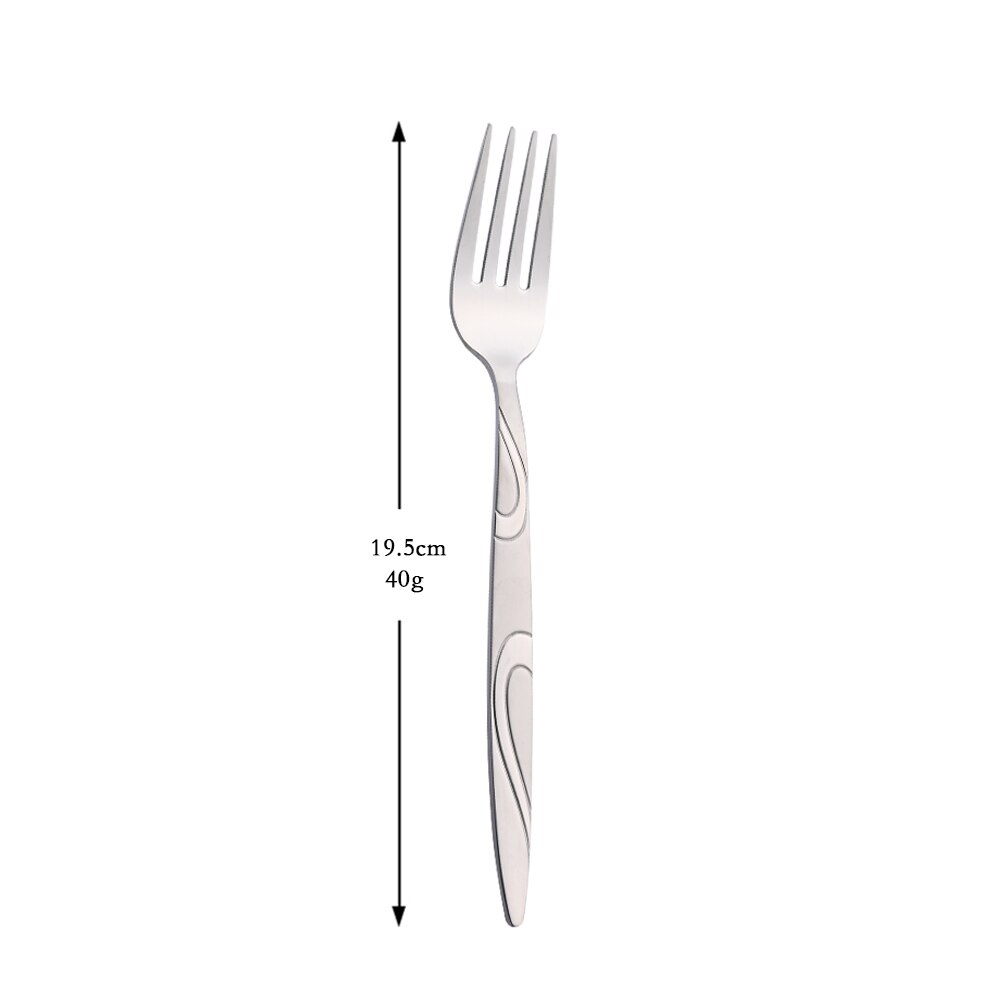 Silver Mirror Silverware Stainless Steel Dinnerware Set Dinner Flatware Knife Ice Spoon Tea Fork Fork Tableware Cutlery Set: 1Pc Dinner Fork
