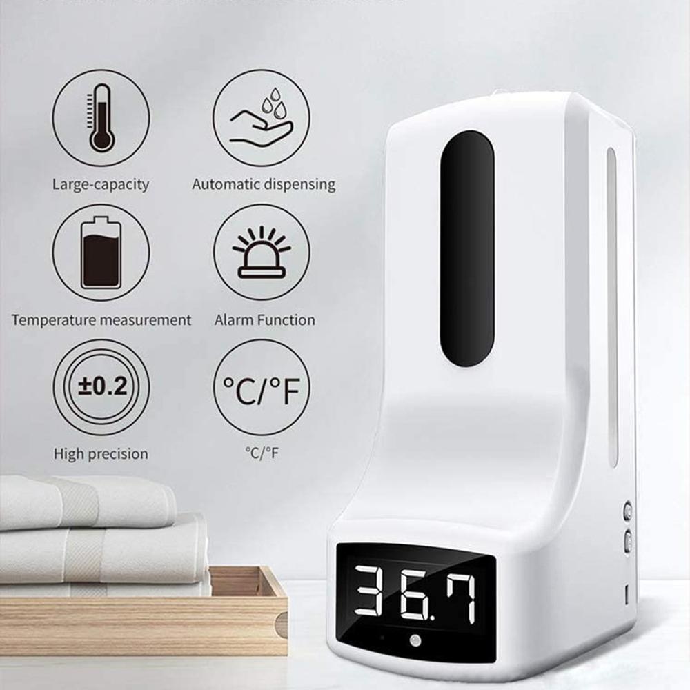 Macchina di disinfezione incorporata dell'erogatore automatico del sapone di misurazione della temperatura del palmo infrarosso del termometro a infrarossi K9