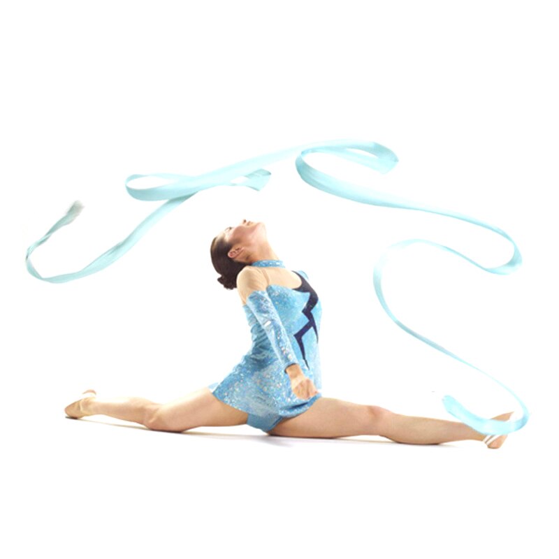 Gymnastique rythmique ruban coloré fille Ballet danse ruban enfant Maillot gymnastique entraînement juste corps artistique gymnastique Equipmet