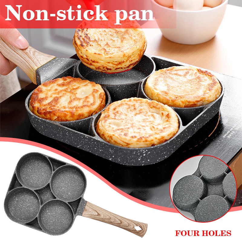 4 Gat Gebakken Ei Burger Pan Non-stick Multipurpose Ei Koekenpan Keuken Gebruiksvoorwerp