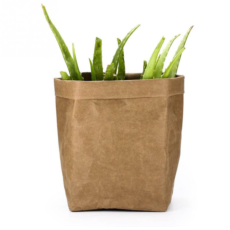 Mini macetero para plantas crasas reutilizables, maceta de papel lavable, macetas de flor de escritorio ecológicas, bolsa de almacenamiento para el hogar de uso múltiple