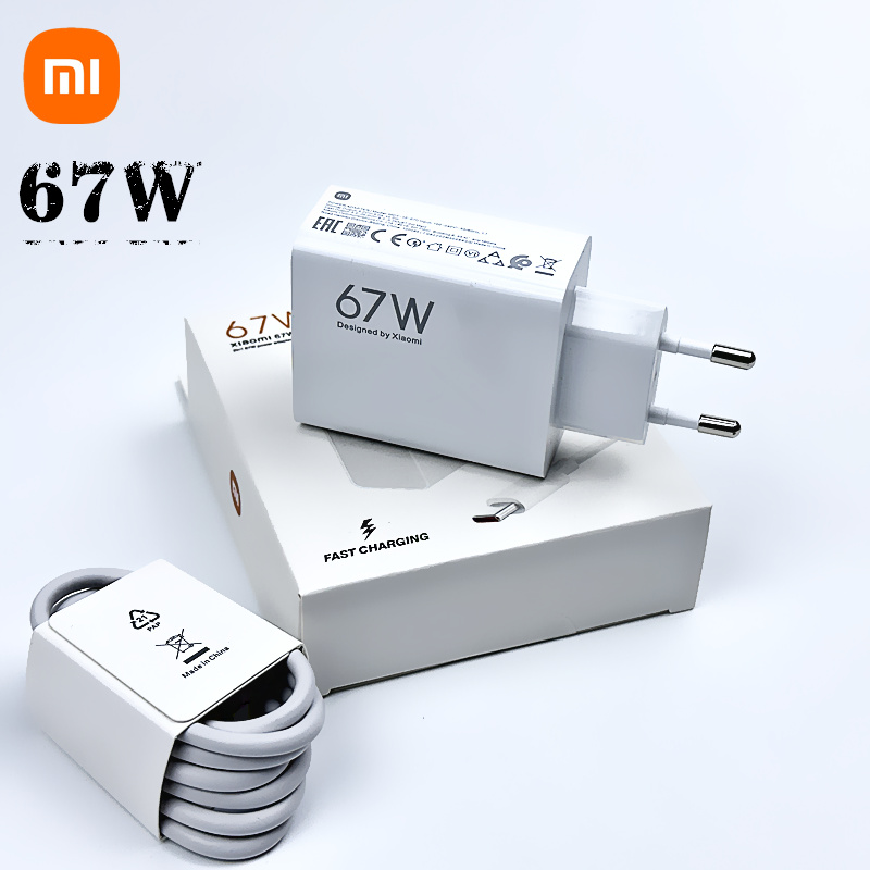 Original Xiaomi Charger 67W Turbo Charging EU Power Supply Fast Charge Usb Type C Cable For Redmi Note 11 12 13 Pro Mi 13 Lite