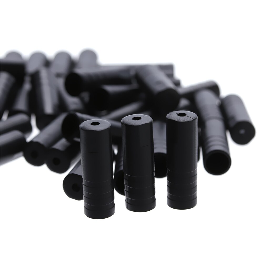 50 bucăți 4/5mm capace de frână/cablu de schimbător din plastic negru pentru bicicletă, frână exterioară, vârfuri de capăt ale cablului, piese de schimb pentru ciclism, accesoriu pentru bicicletă mtb