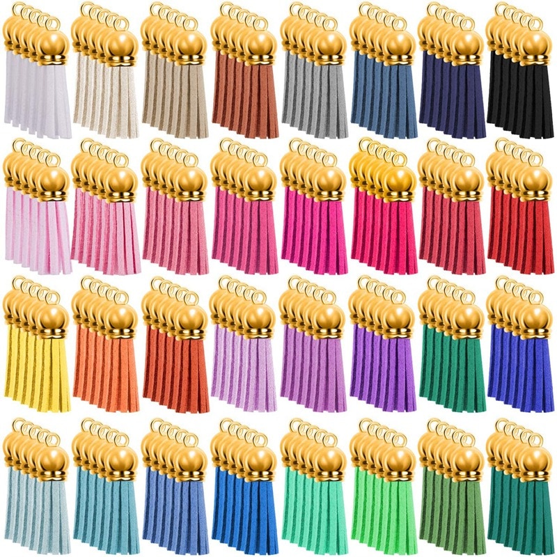 160 stuks sleutelhanger kwastjes leren kwastjes sieraden maken kwastjes hangers kwastjes bedeltjes voor sleutelhangers doe-het-zelf knutselbenodigdheden
