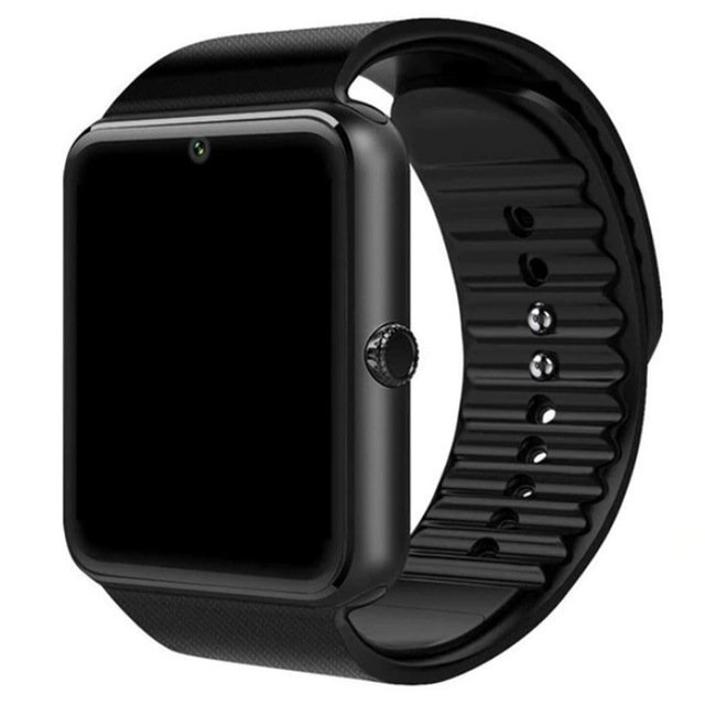 montre intelligente GT08 Plus métal horloge soutien Sim TF carte fente Message poussoir Bluetooth connectivité Android IOS téléphone Smartwatch: Black Black