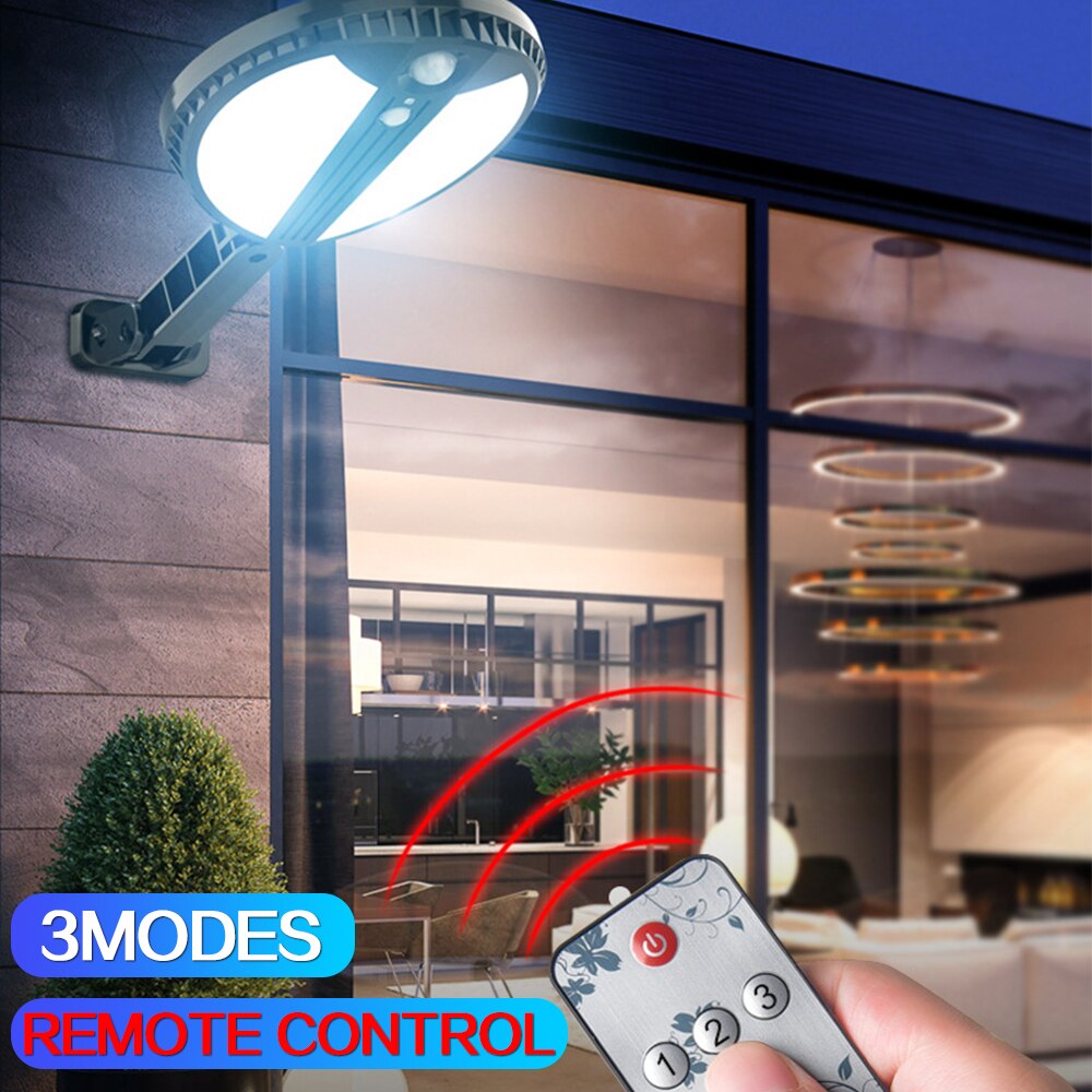 IP65 Waterdichte Outdoor Zonne-verlichting 100W Led-straatverlichting Solar Ronde Wandlamp Met Afstandsbediening Home Tuin Hek lamp