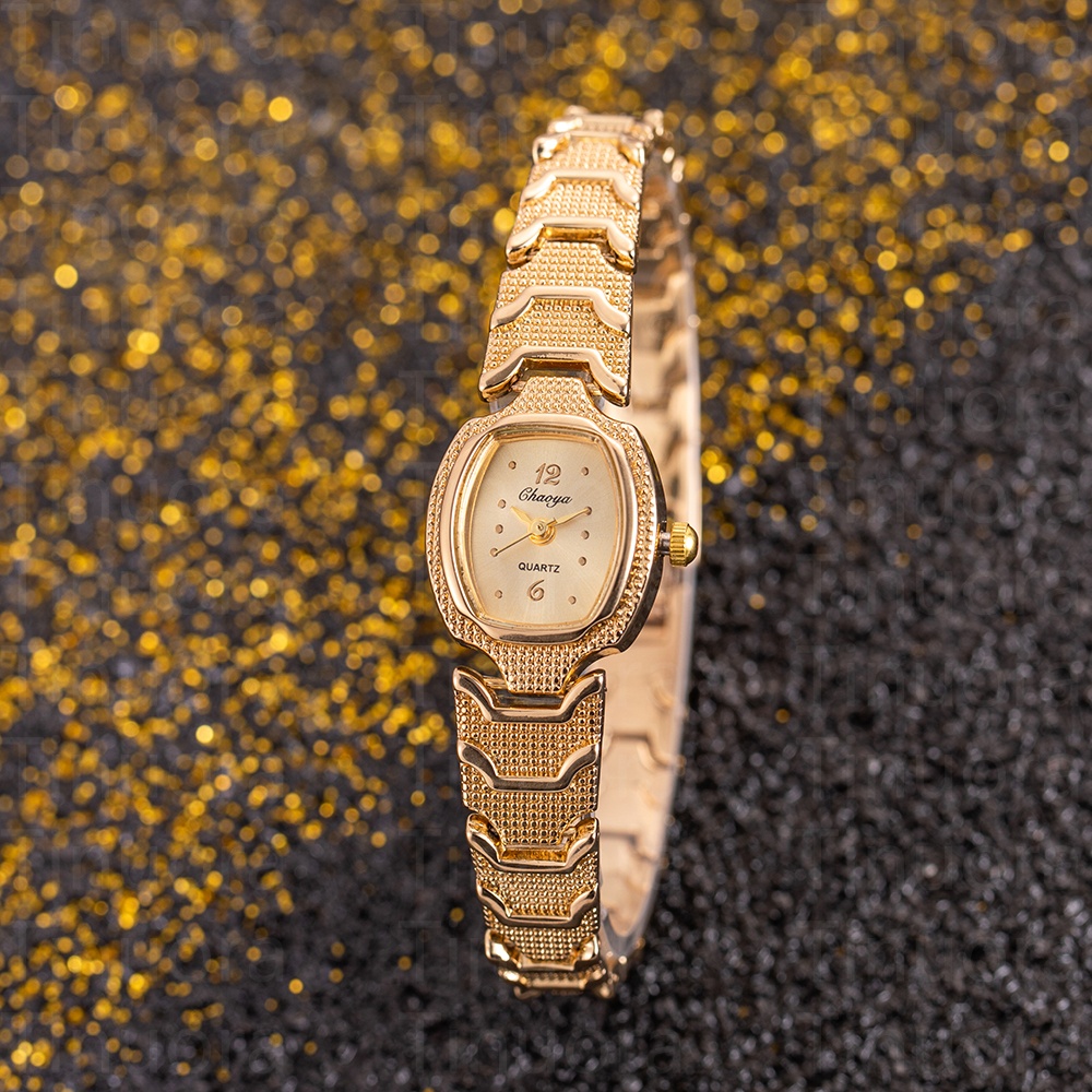 Relojes sencillos y elegantes con esfera pequeña para mujer, relojes de pulsera de cuarzo dorados de lujo para mujer, reloj de pulsera de superior para mujer, reloj femenino: Oro