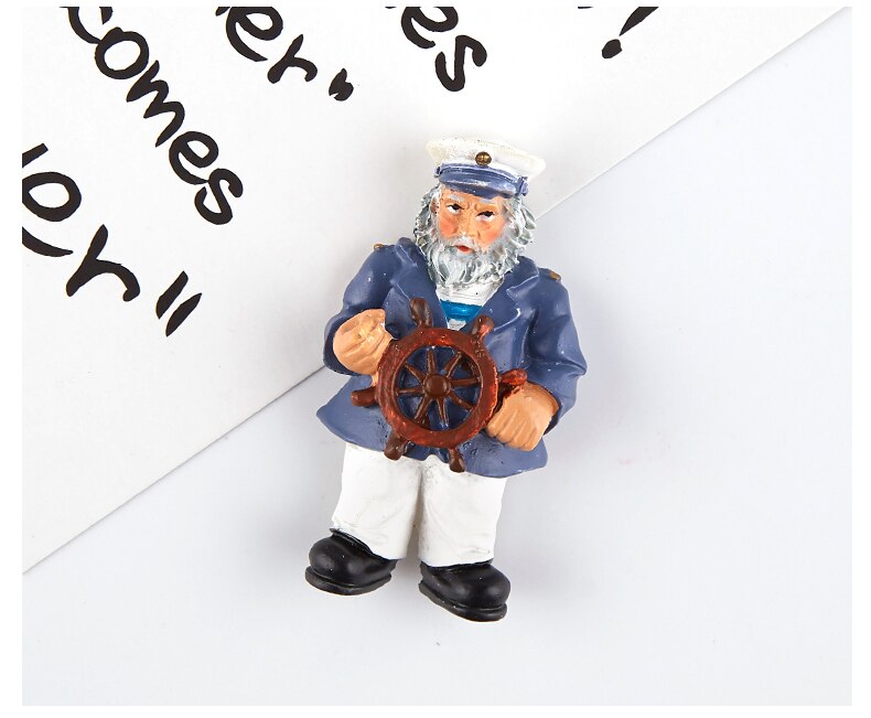 Kylskåp magnet magnetisk harts medelhavsvind fyr sjöman kapten kryssningsfartyg souvenirer kylskåp dekoration