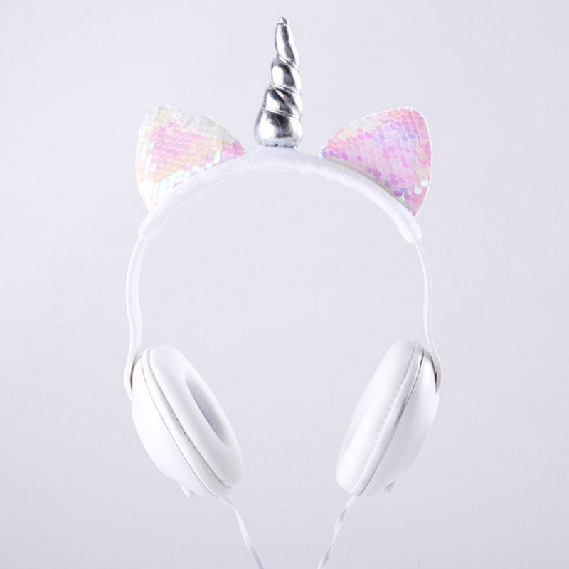 Cute Cat Ear Headphone Unicorns 3.5MM Wired Kids Headphones Earphone Gaming Headset For Mobile Phone/computer Universal: 02