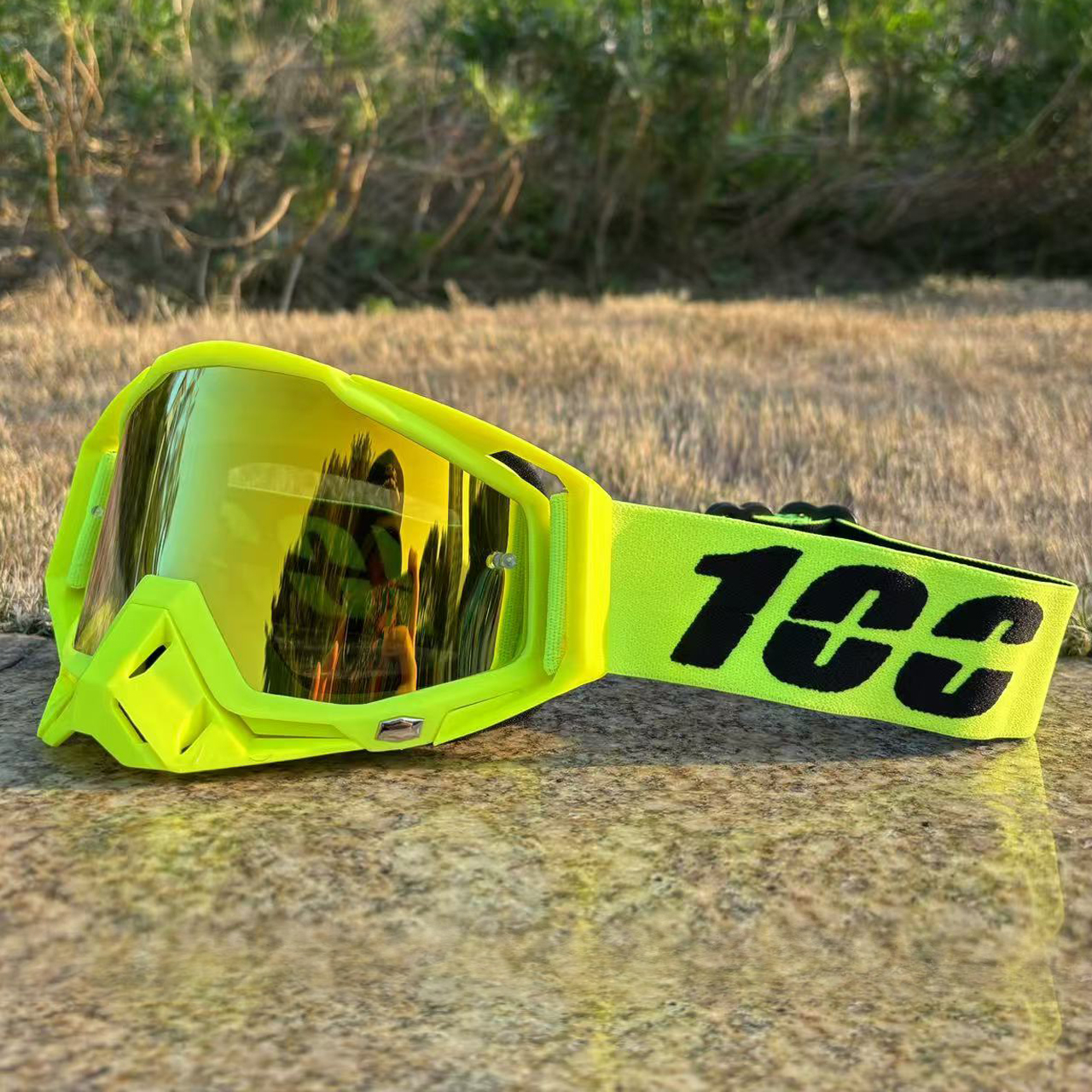 100 motorcykelglasögon skyddsglasögon motocrossglasögon hjälm mx moto dirt bike atv skidåkning utomhussporter glasögon skoter mask: Klar