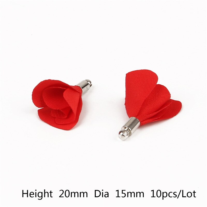 15 x 20mm stuks 10-20 stoffen bloemenkwast bedels hanger voor bruiloft feestjurk gordijn naai accessoires doe-het-zelf: Rood
