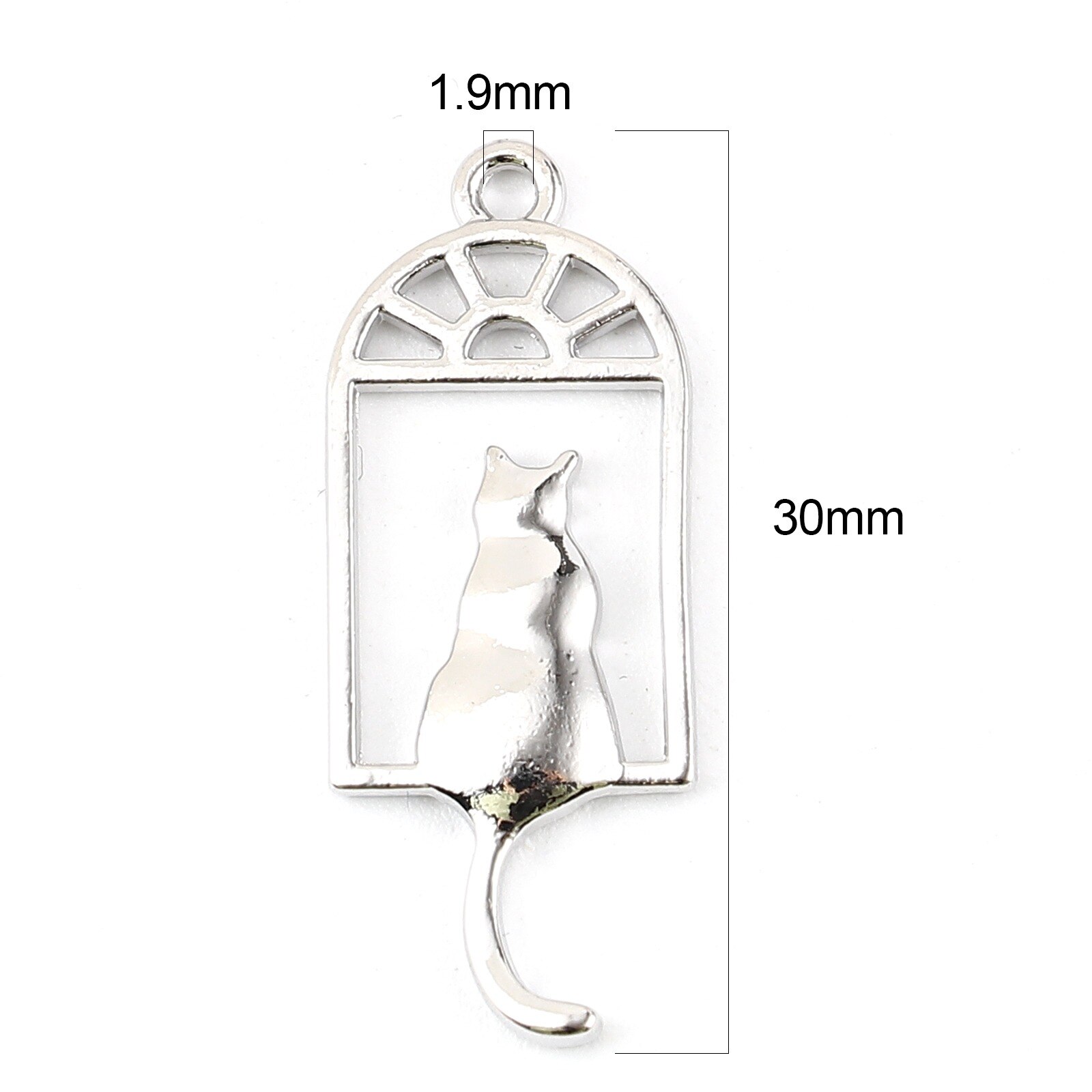 50PCs ciondolo in lega di zinco a base di gatto per gioielli collana che fanno orecchini Color oro Cat Animal Series bracciale fai da te: 2