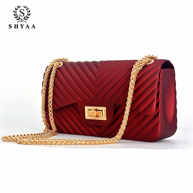 SHYAA Brand Matte Frosted Jelly Bag Trend Small Bag Chain Shoulder Messenger Bag Mini PVC Handbag