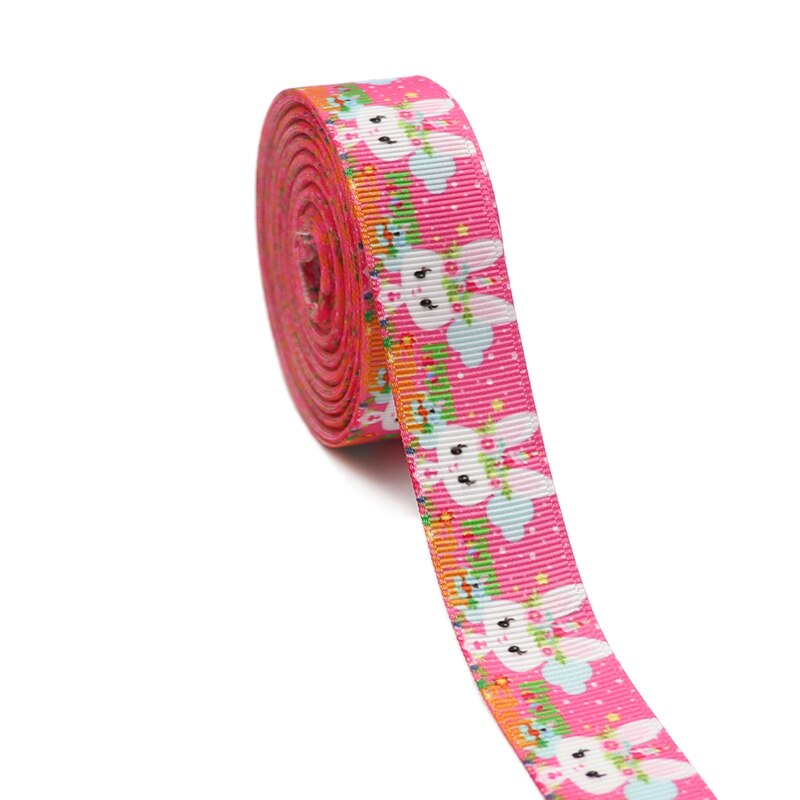 10 Yards 1'' 22MM Easter Printed Grosgrain Ribbons For Hair Bows DIY Handmade Materials Y2020122601