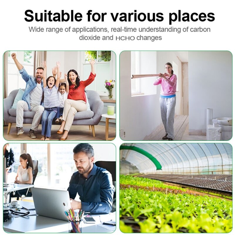 Wall Mount Carbon Dioxide Air Monitor Multipurpose Portable CO2 Meter Tester Air Analyzer Home Improvement Tools