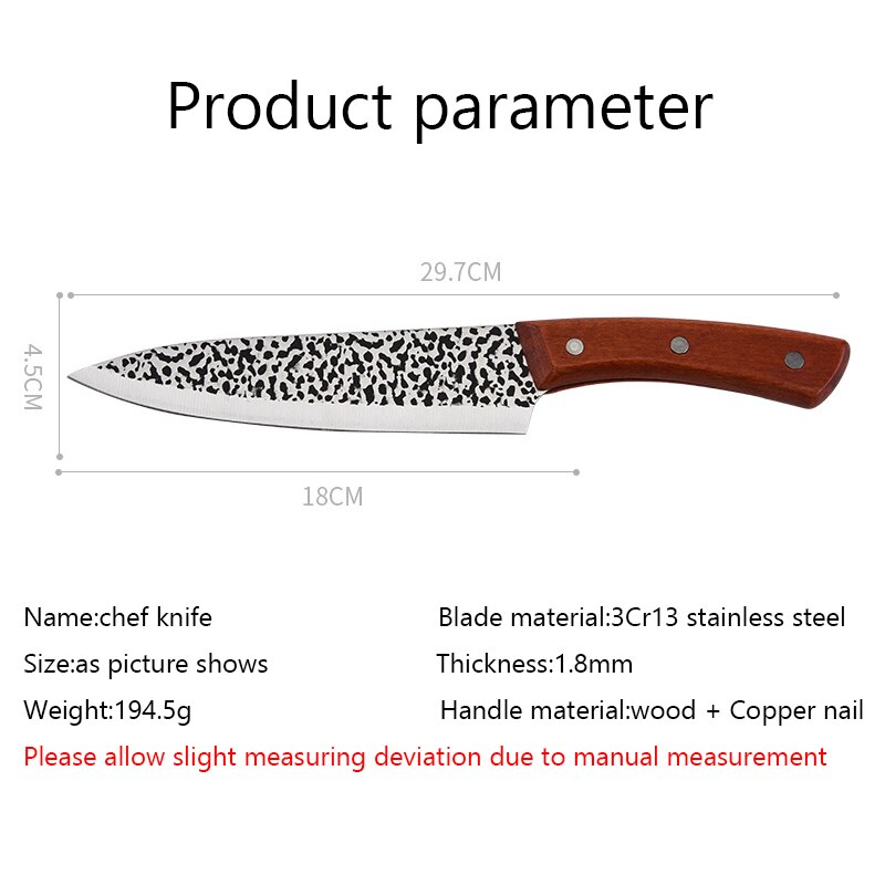 2pcs Knives Set 7 inch Stainless Steel Chef Knives Slicing Knife Kitchen Knife Boning Butcher Knives Meat Cleaver Cutter Tools