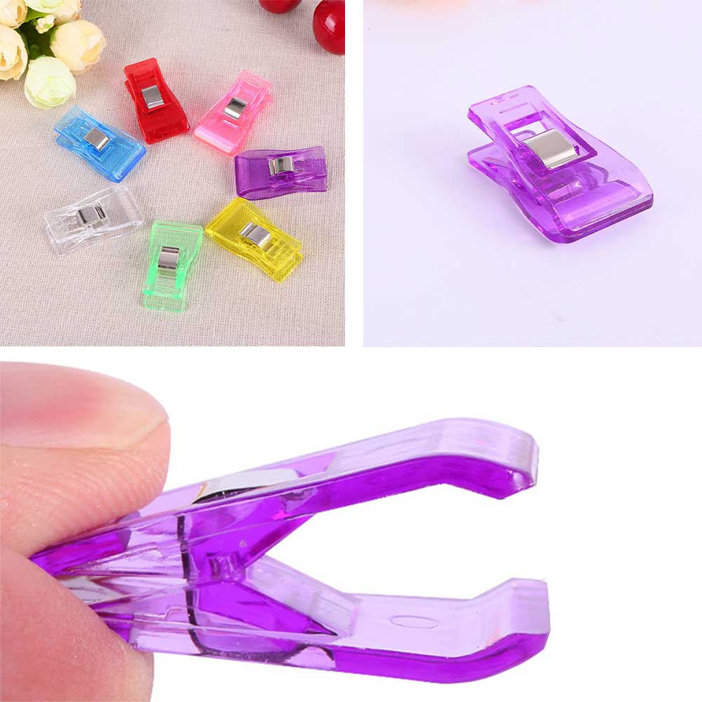 Lot de 50 pinces en plastique pratiques pour patchwork, quilting, tricot, bricolage, tissu multicolore, couture, attache, ourlet
