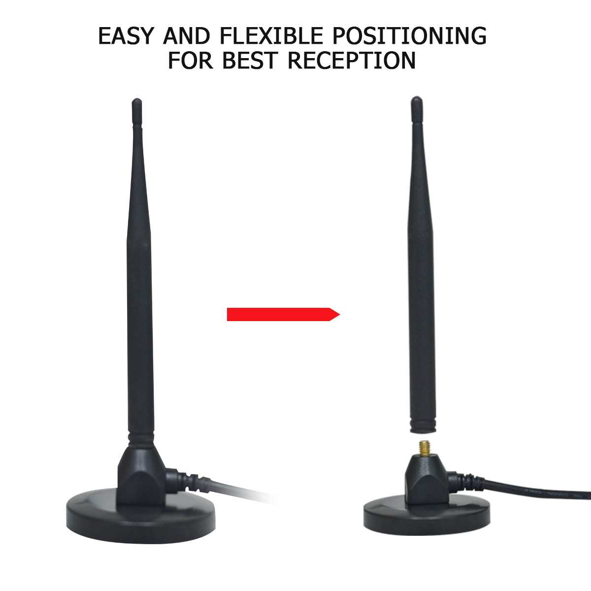 Bärbar tv-antenn för husbil/husbil, digital antenn för inomhus-/utomhusbruk, vattentät för bil, husbil, släpvagn, lastbil, buss, minibuss