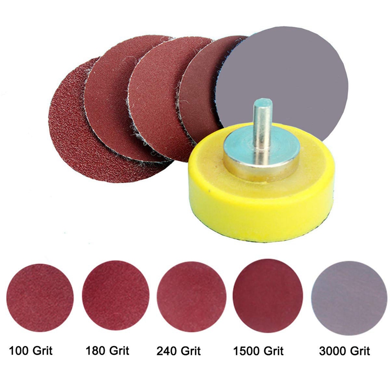 300PCS 1 Inch Sanding Discs Hook and Loop Grinding Discs with Sticker Backer Plate 1/8 Shank Polishing for Sander Grinder Drill
