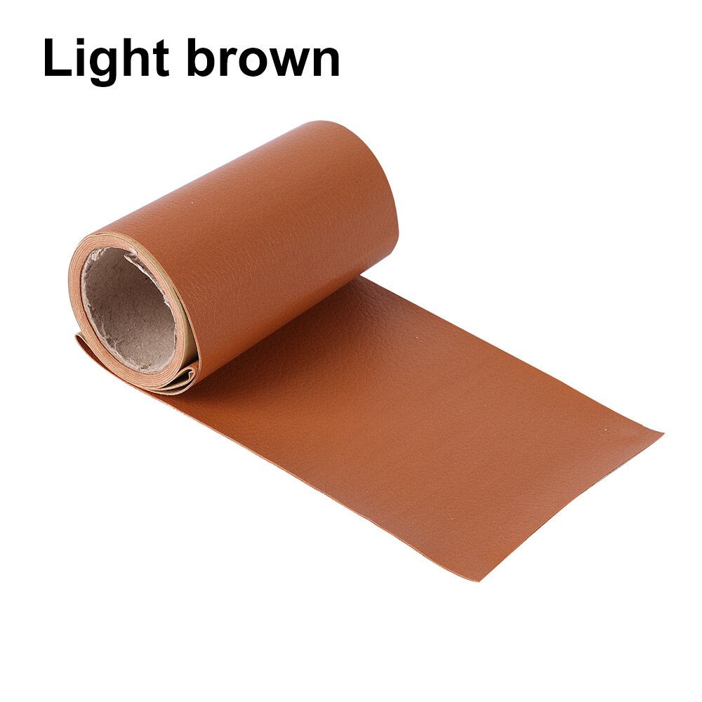 1Roll Leather Patches Self-Adhesive PU Repair Patch Couches Repair Stickers For Sofas Bags Furniture Driver Seats: light brown