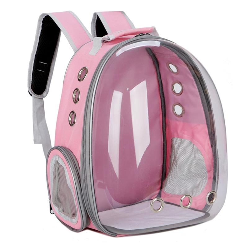 Sac de transport pour chat sac à dos pour chat respirant petit sac de transport pour animaux de compagnie sac de voyage extérieur sac à dos transporteur pour chats chiens espace Transparent: Pink