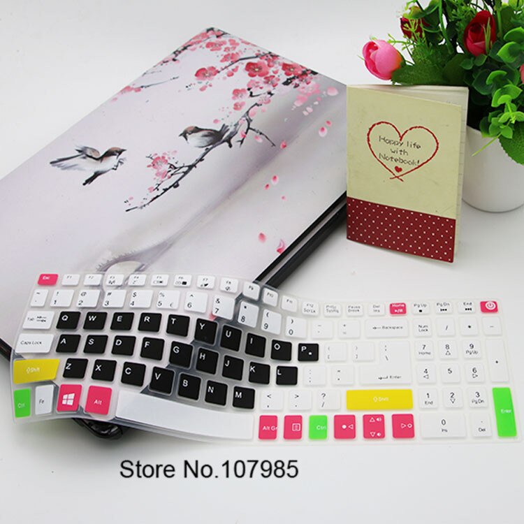 15.6 inch Silicone keyboard cover Protector for Acer Aspire E15 E 15 E5-576 E5576 V3 V15 E5-553G E5-575G / Aspire 3 5 7 Series: Candyblack