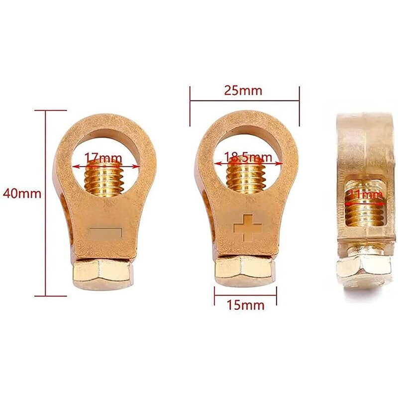 Battery Terminal Connector Car Positive Negative Copper Battery Extension Wire Cable Car Thicken Battery Clip