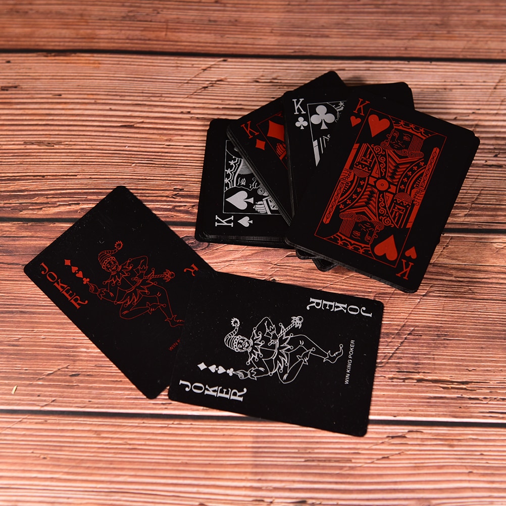 Vandtæt 1 sæt spillekort plastikkort samling sorte pokerkort standard spillekort poker