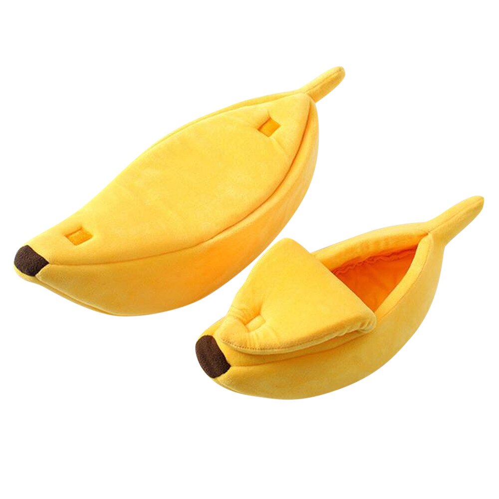 Animais de estimação gato cão sofá cama forma de banana casa do cão bonito animal de estimação canil ninho quente gato dormir camas casa popular
