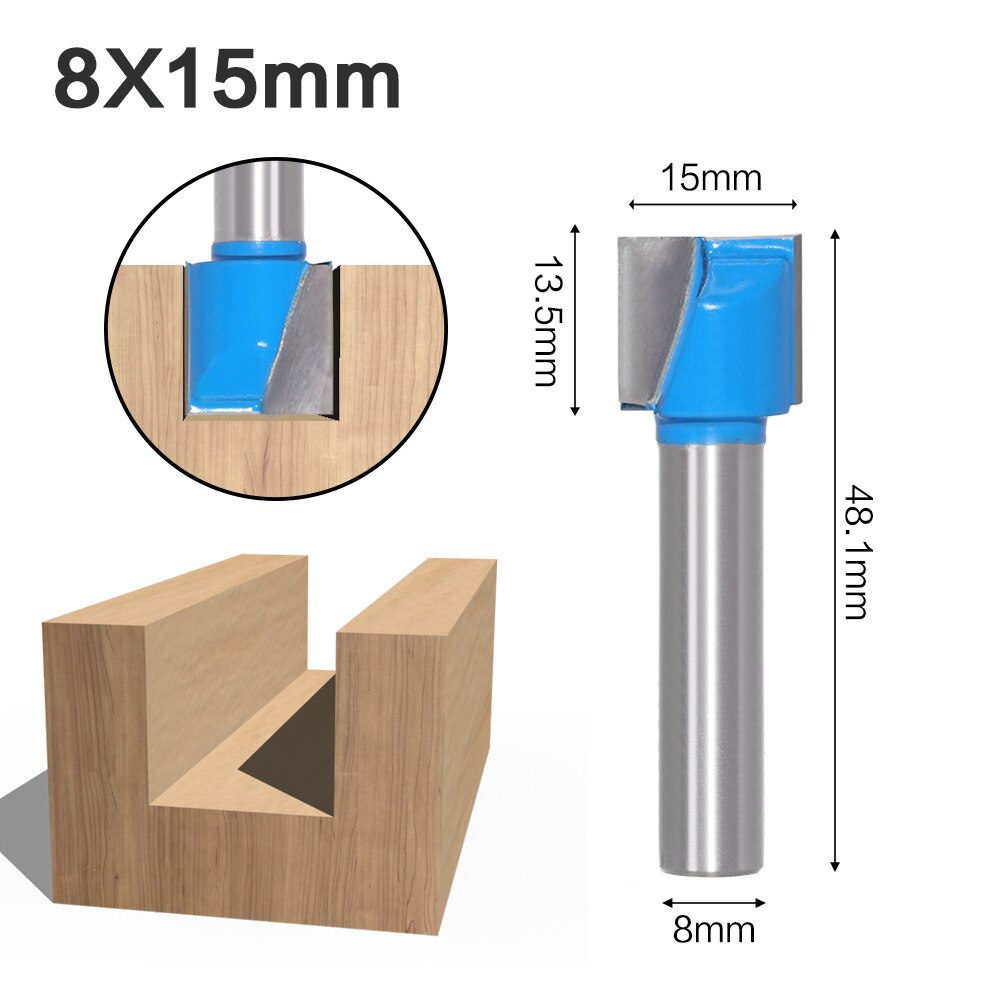 8mm Shank Surface Planing Bottom Cleaning Wood Milling CNC Cutter Engraving Knife Router Bit Woodworking Tools 10-32mm for wood: 8X15mm