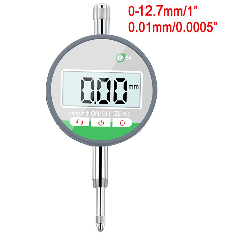 0-12.7mm IP54 dustproof and oilproof waterproof touch digital display dial indicator: White