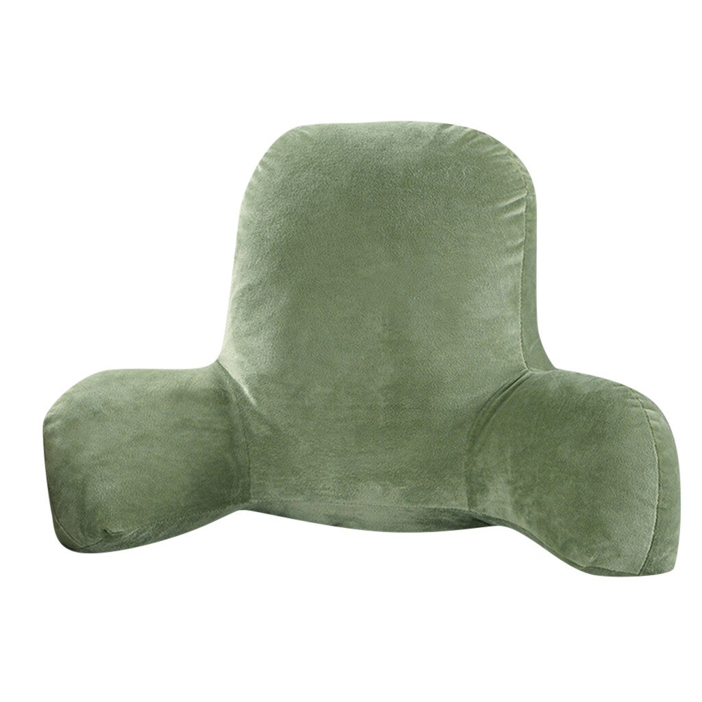 Sofa Cushion Back Pillow Bed Plush Big Backrest Reading Rest Pillow Lumbar Support Chair Cushion With Arms Home Decoration: Green